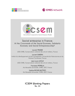 Social enterprise in France: ICSEM Working Papers - iap