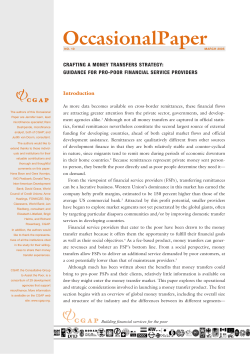 Crafting a Money Transfers Strategy