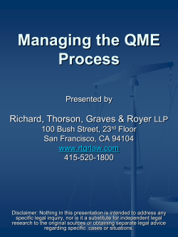 Managing the QME Process - The California Comp Blog