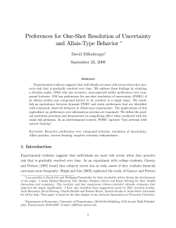 Preferences for One`Shot Resolution of