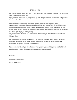 Pace Of Play Policy - Sierra Sage Golf Course