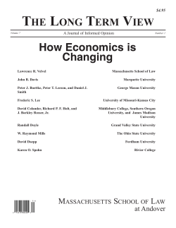 How Economics is Changing - Massachusetts School of Law