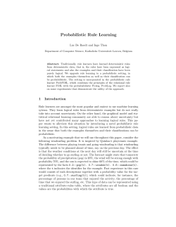 Probabilistic Rule Learning
