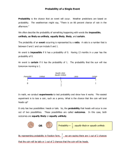 Probability of a Single Event