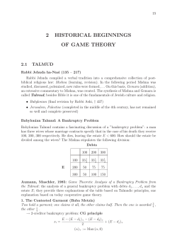 2 HISTORICAL BEGINNINGS OF GAME THEORY