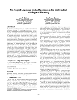 No-Regret Learning and a Mechanism for Distributed Multiagent