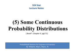 (5) Some Continuous Probability Distributions