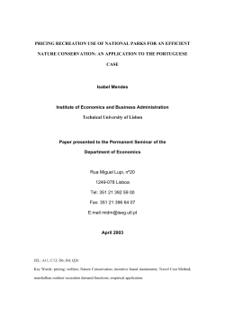 pricing recreation use of national parks for an efficient nature