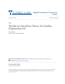 The Joke in Critical Race Theory - Digital Commons @ Touro Law