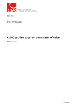 CISAC position paper on the transfer of value