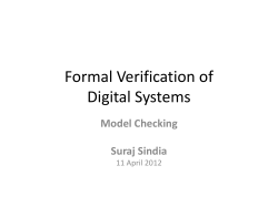 Formal Verification of Digital Systems