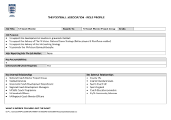 THE FOOTBALL ASSOCIATION - ROLE PROFILE Job Title: FA