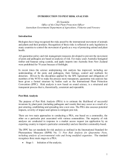 introduction to pest risk analysis
