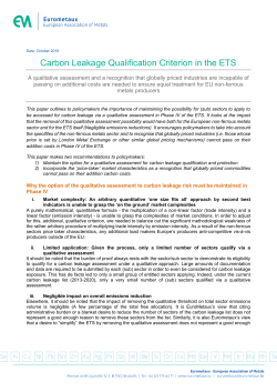 Qualitative assessment for Carbon Leakage list 26