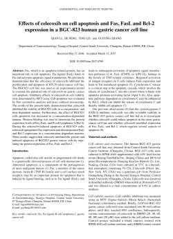 Effects of celecoxib on cell apoptosis and Fas, FasL and Bcl‑2