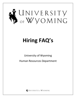 Hiring FAQ`s - University of Wyoming