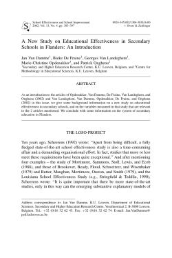 A New Study on Educational Effectiveness in Secondary