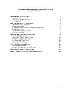 Making (FFDM) Game Facilitator`s Guide