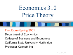 Economics 311 Money and Income
