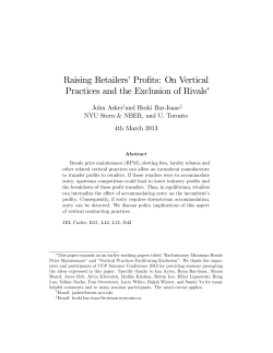 Raising Retailers` Profits: On Vertical Practices and the