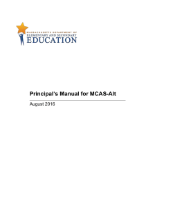 Principal`s Manual for MCAS-Alt 2017