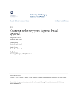 Grammar in the early years: A games-based