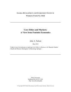 Care Ethics and Markets