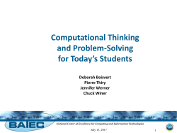 Computational Thinking in IT - High Impact Technology Exchange