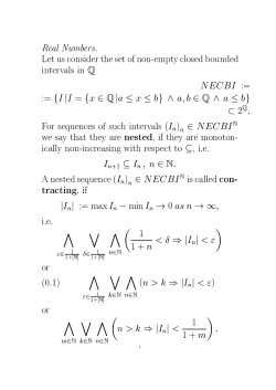 Real §umbers Let us consider the set of non