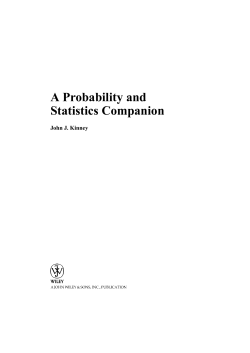A Probability and Statistics Companion