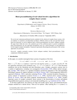Block preconditioning of real-valued iterative algorithms for complex