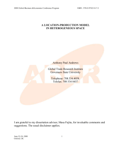 A Location-Production Model In Heterogeneous Space