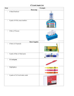 2017 - 2018 MS Supply List