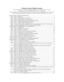 Uniform Code of Military Justice (2014)