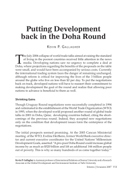 Putting Development back in the Doha Round