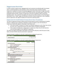 Suppression - Washington State Report Card