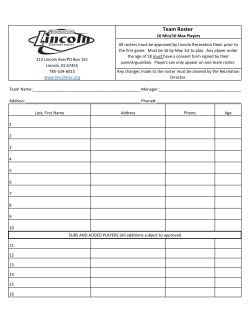 Team Roster - Lincoln Recreation Dept.