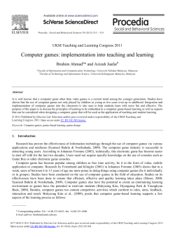 Computer Games: Implementation into Teaching and Learning