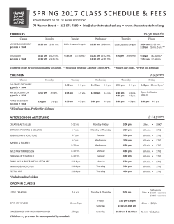 Spring 2017 Schedule - Church Street School for Music and Art