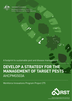 develop a strategy for the management of target pests