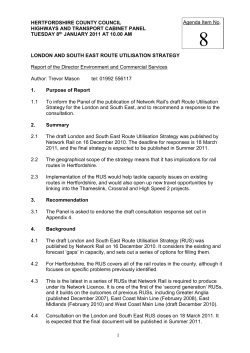 London and South East Route Utilisation Strategy