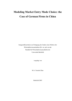 Modeling Market Entry Mode Choice: the Case of German Firms in