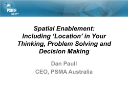 Spatial Enablement: Including `Location` in Your Thinking, Problem