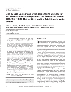 Side-by-Side Comparison of Field Monitoring Methods for Hot