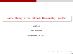 Game Theory in the Talmud: Bankruptcy Problem