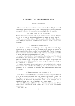 A PROPERTY OF THE DIVISORS OF 99 The reversal of a number is