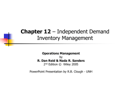 Total Inventory Cost - College of Business Administration