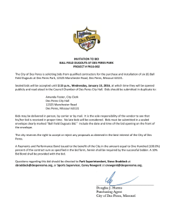 INVITATION TO BID BALL FIELD DUGOUTS AT