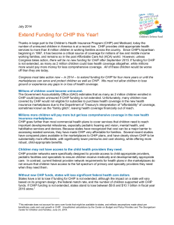 Extend Funding for CHIP this Year!
