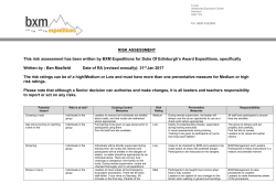 Risk Assessment - bxm expeditions